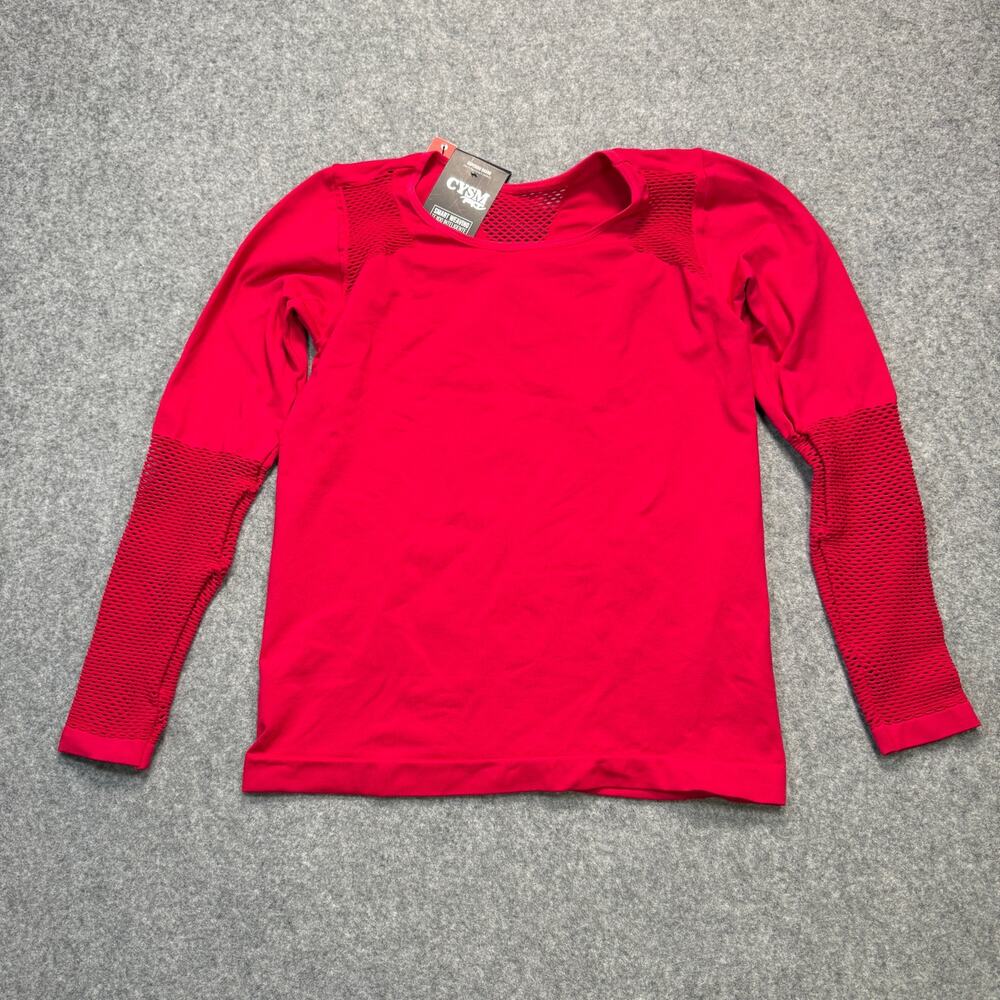 Women's CYSM Fit Red Shape and Compression Athletic Athleisure Top Size XL NEW